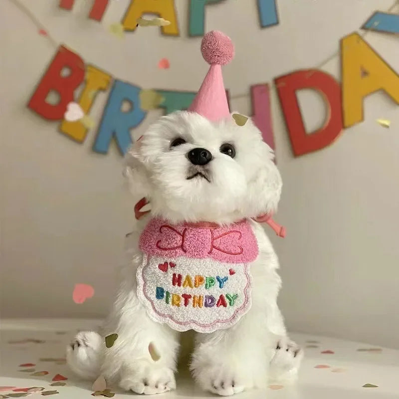 Adorable Pet Birthday Hat & Bandana Set