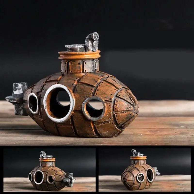 Resin Submarine Fish Shrimp Shelter Cave
