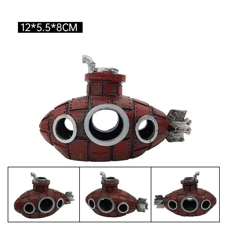 Resin Submarine Fish Shrimp Shelter Cave