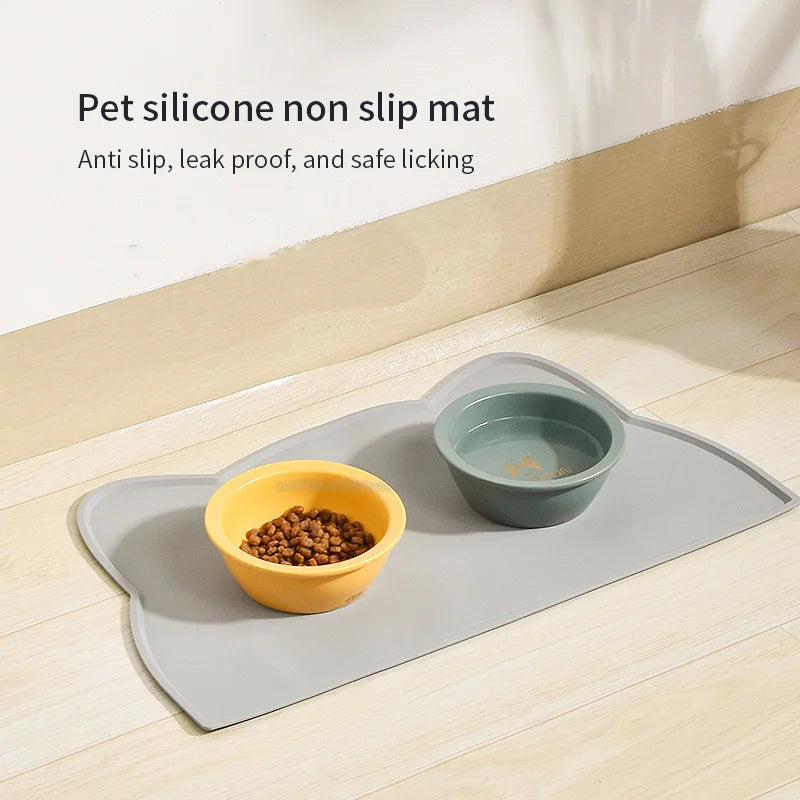 Pet Waterproof Silicone Mat For Food/water Bowl