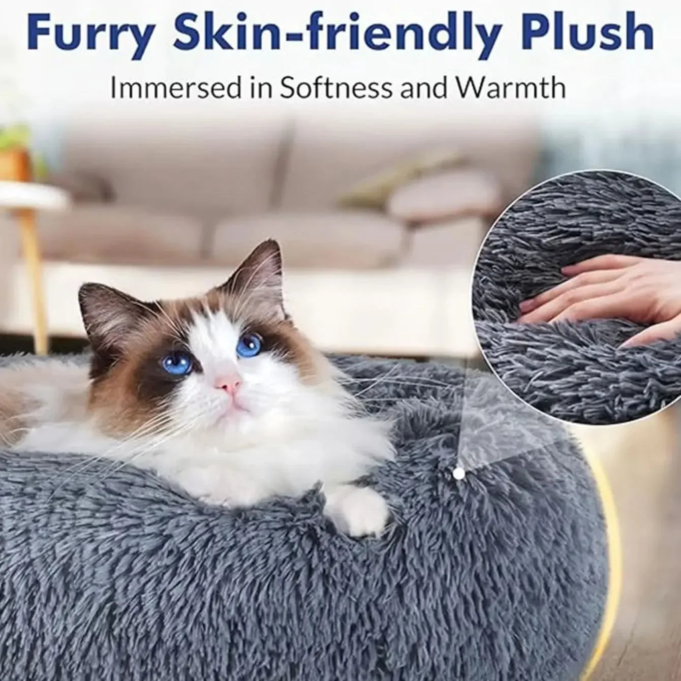 CozyNest Round Plush Pet Bed