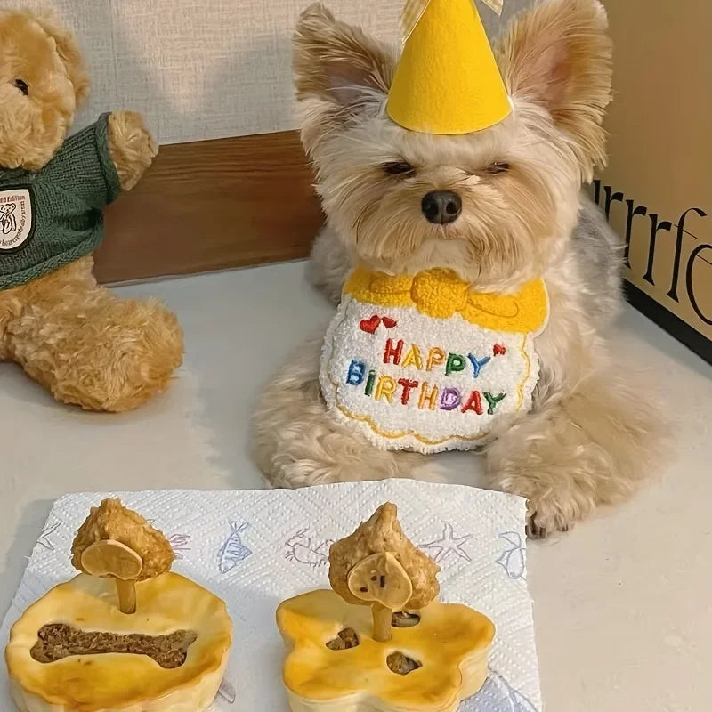 Adorable Pet Birthday Hat & Bandana Set