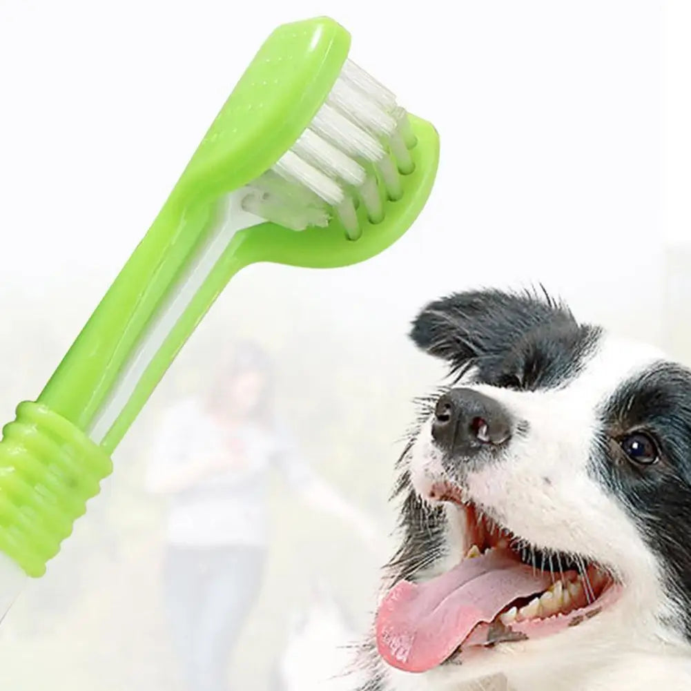 3 Sided Pet Toothbrush Dog Plastic Toothbrush