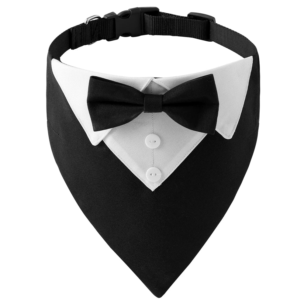 Adjustable Bow Tie Tuxedo Bandana