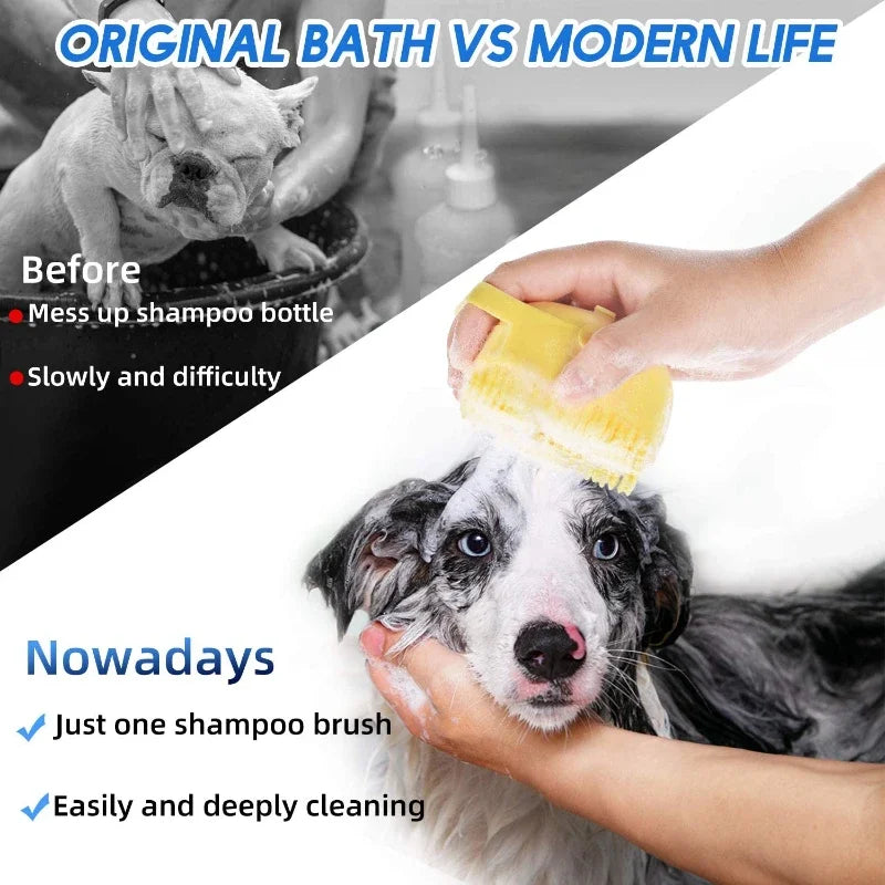 Pet Dog Shampoo Brush Scrubber