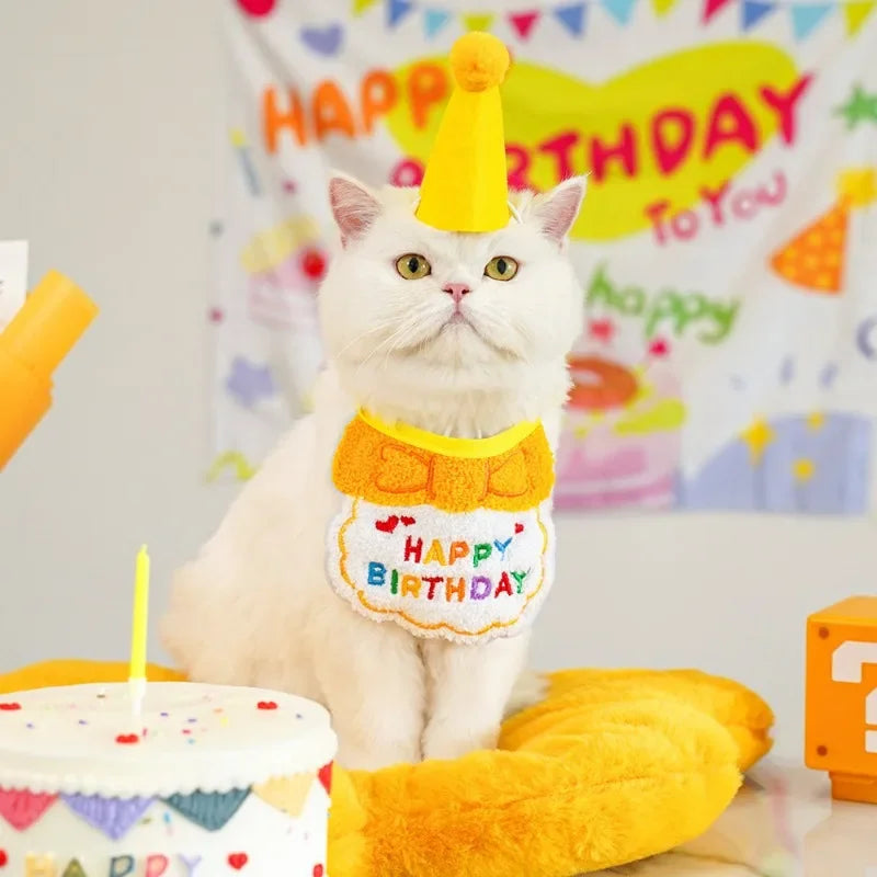 Adorable Pet Birthday Hat & Bandana Set