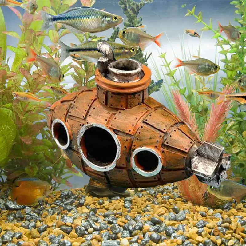 Resin Submarine Fish Shrimp Shelter Cave