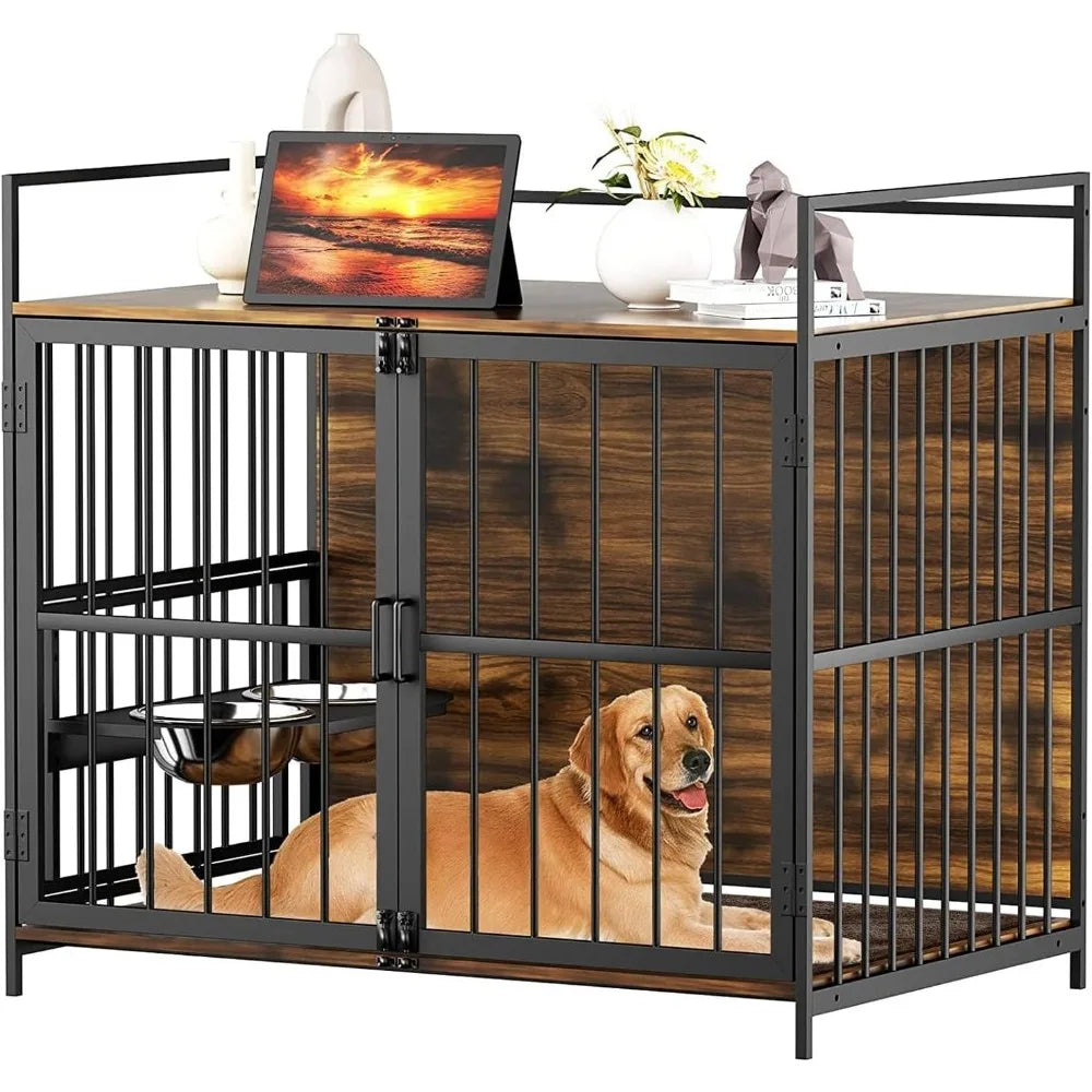 ROOMTEC Furniture Style Dog Crate with 360° & Adjustable