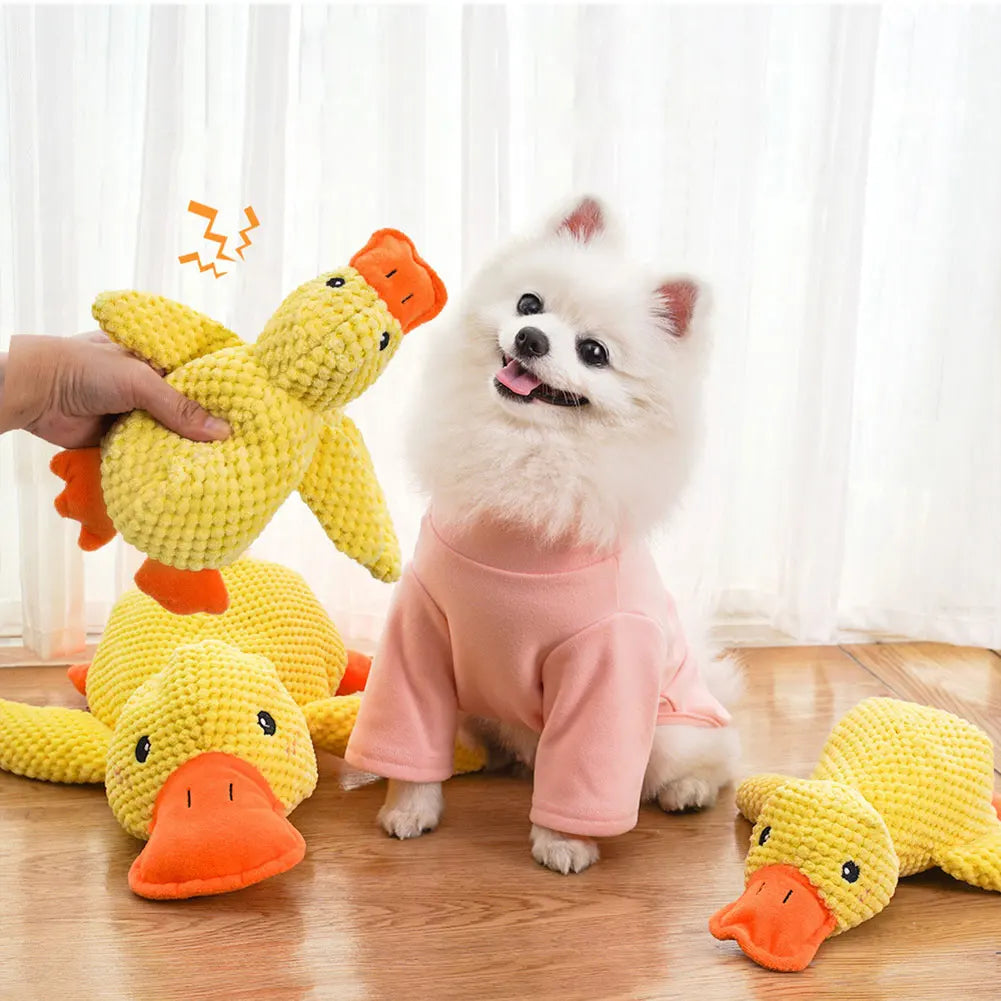 Quacking Sound Calming Duck Dog Toy