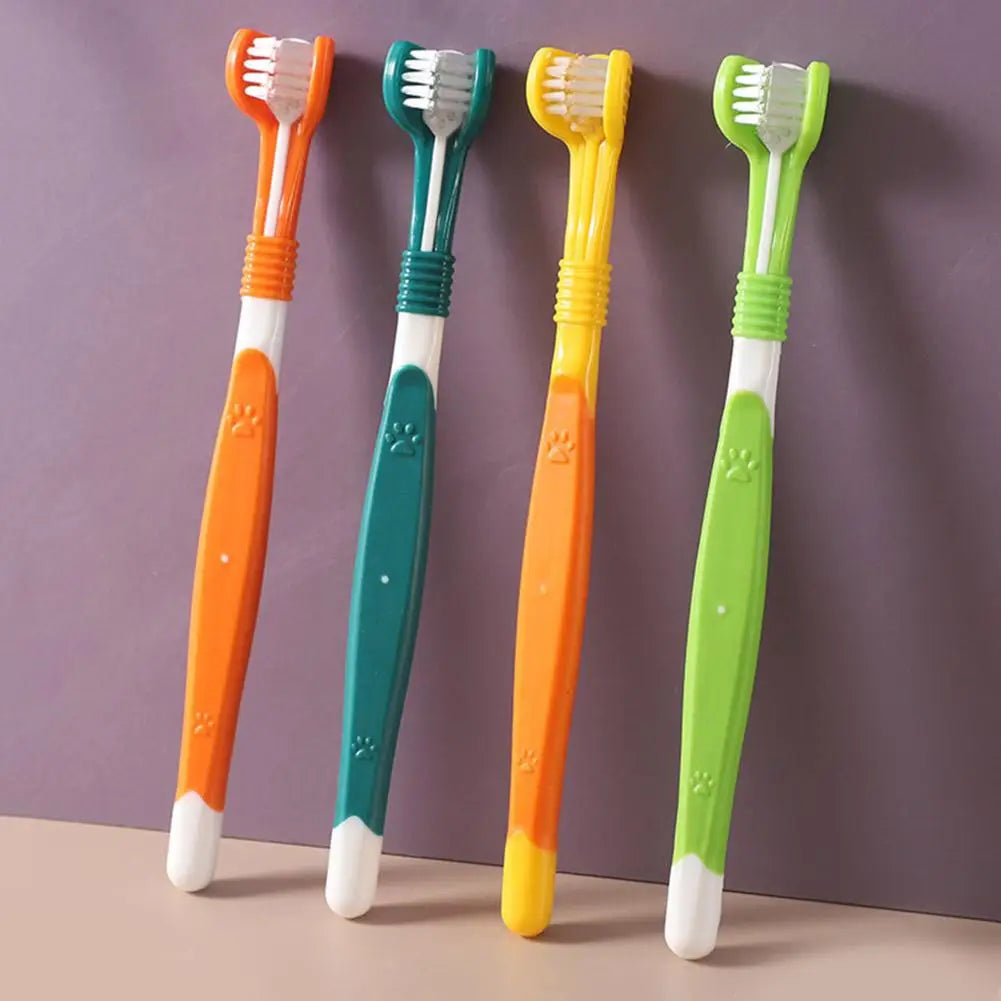 3 Sided Pet Toothbrush Dog Plastic Toothbrush