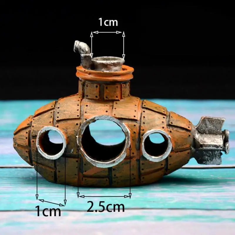 Resin Submarine Fish Shrimp Shelter Cave