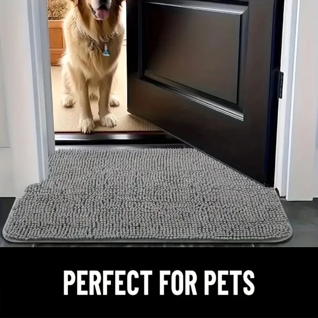 Dog Door Mat Dog Mud Mat For Muddy Paws Absorbs Moisture And Dirt Absorbent Non-Slip Washable Mat Quick Dry Indoor Door Mat