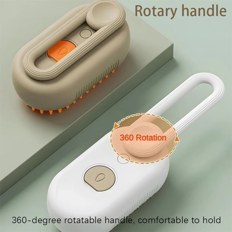 Pet Spray Massage Brush 3 in 1 One Button Steam Spray