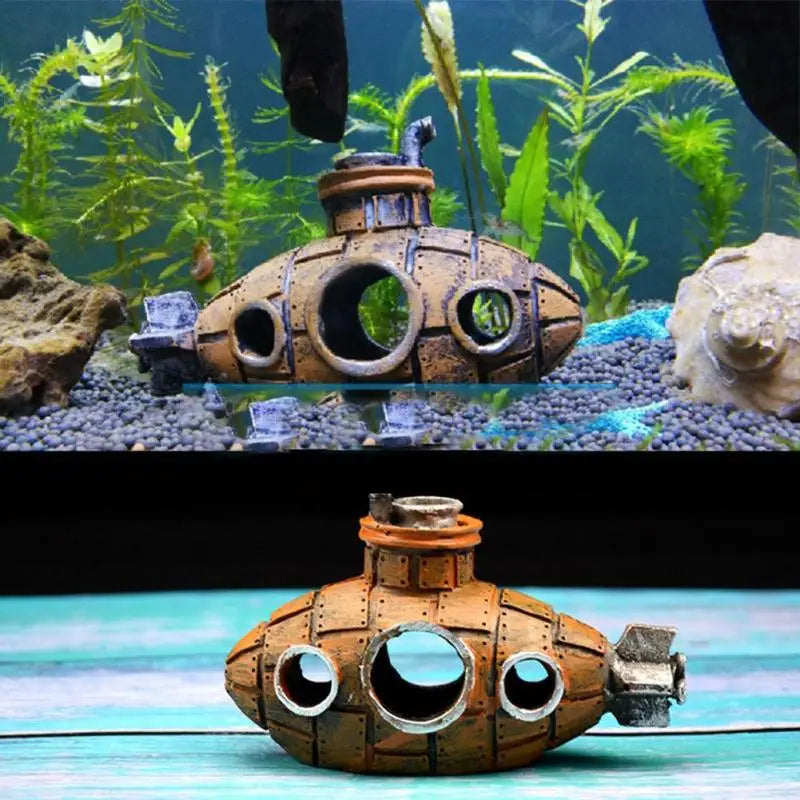 Resin Submarine Fish Shrimp Shelter Cave