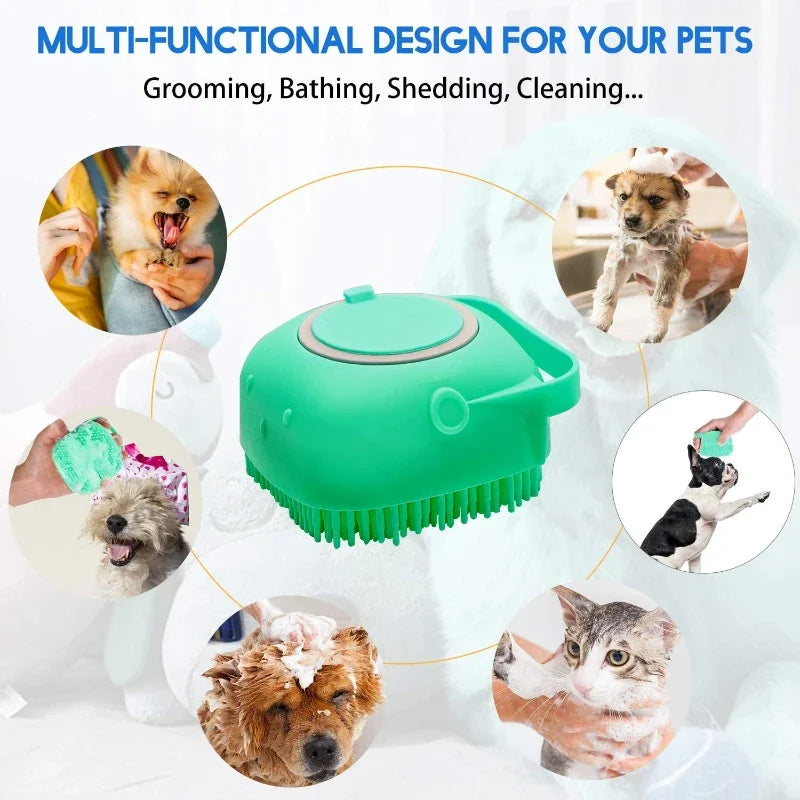 Pet Dog Shampoo Brush Scrubber